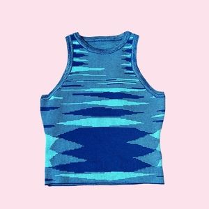 Blue knit shein tank